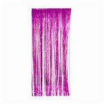 Metallic Foil Curtain Magenta