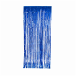 Metallic Foil Curtain True Blue