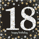 Napkin Celebration 18 Black Gold 16Pk