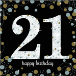 Napkin Celebration 21 Black Gold 16Pk