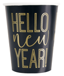 New Years Cup Black  Gold 8 Pack