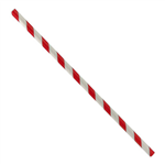 Paper Straws Reg Red Stripe 250PK