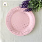 Pink With Gold Dots Paper Plate 23Cm 12Pk A177853