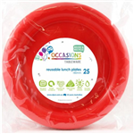 RED ROUND LUNCH PLATE 25PK ALP