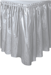 Table Skirt Plastic Silver