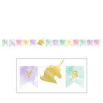 Unicorn Sparkle Party Happy Birthday Pennant Banner