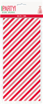 Xmas Cello Gift Bag Red Stripes 20Pk Unq 78079