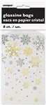 Xmas Glassine Bag Snowflakes 8 Pack
