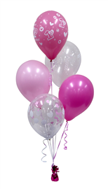 Balloon Arrangement 1St Birthday Girl 5 Balloons #103