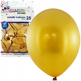 Balloons Metallic Gold 25/ Pack