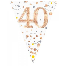 Bunting 40th Birthday Spark Fizz RG 3.9m