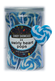 Candy Showcase  Swirly Heart Pop Blue 288G