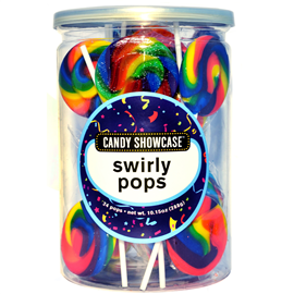 Candy Showcase Swirly Pops Rainbow 24/ Pack