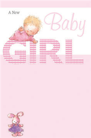 Card Baby Girl Baby & Rabbit