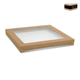 CATER BOX LID ONLY SQUARE LARGE KRAFT 100/CTN