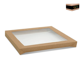 CATER BOX LID ONLY SQUARE SMALL KRAFT 100/CTN
