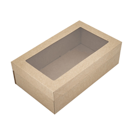 Cater Box Rect Extra Small with Lid Kraft Each