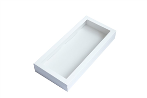 CATER BOX RECT LARGE WITH LID WHITE 50/CTN