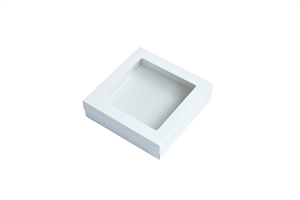 CATER BOX SQUARE SMALL WITH LID WHITE 100/CTN