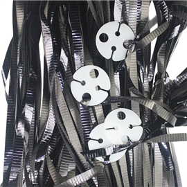Clipped Ribbons Metallic Black 25/ Pack
