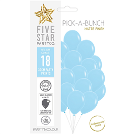 Five Star Balloons Matte Pastel Blue 30Cm 18/Pk 