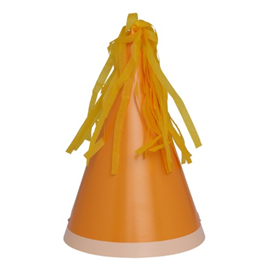 Five Star Party Hat With Tassel Topper Tangerine 10/ Pack