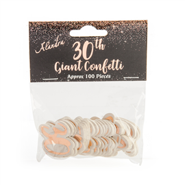 Giant Confetti 30th Rose Gold 100/ Pack