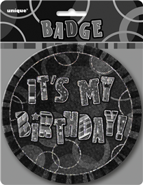 Glitz Badge Its My Birthday Black