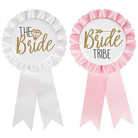 Hen Party Bride To Be Ribbon Badges 8/pk