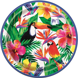Luau Palm Tropical Paper Plate 9