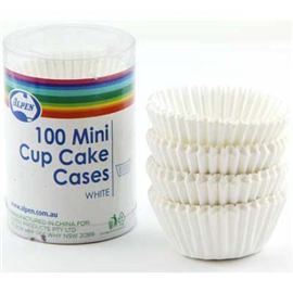 Mini Cup Cake Cases White 100/ Pack