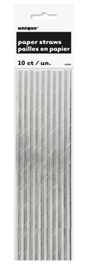 Silver Foil Paper Straws 10/ Pack
