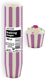 Stripes Baking Cup Purple 25/ Pack