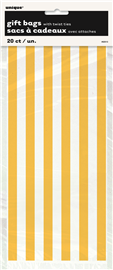 Stripes Cello Bags Yellow 20/ Pack