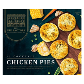 The Pie Factory Cocktail Pies Chicken 12/PK