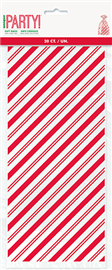 Xmas Cello Gift Bag Red Stripes 20/Pk Unq 78079