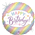 BALLOON FOIL 18 PASTEL BIRTHDAY STRIPES UNINFLATED