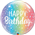 Balloon Bubble 22 Happy Birthday Ombre and Dots Uninflated