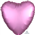 Balloon Foil 17 Heart Satin Luxe Flamingo Pink Uninflated
