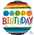 Balloon Foil 17 Stripes Happy Birthday Uninflated