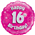 Balloon Foil 18 16th Hb Pink Holo 210476 Uninflated