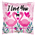 Balloon Foil 18 I Love You Flamingo Uninflated