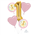 Balloon Foil Bouquet Girl 1st B/Day Pink 5/Pk Uninflated