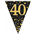 Flag Foil Bunting 40th Birthday Blk & Gold 3.9M