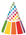 Rainbow Party Hats 8/ Pack